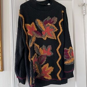 Tony Lambert Vintage Autumn Leaves Knit Sweater